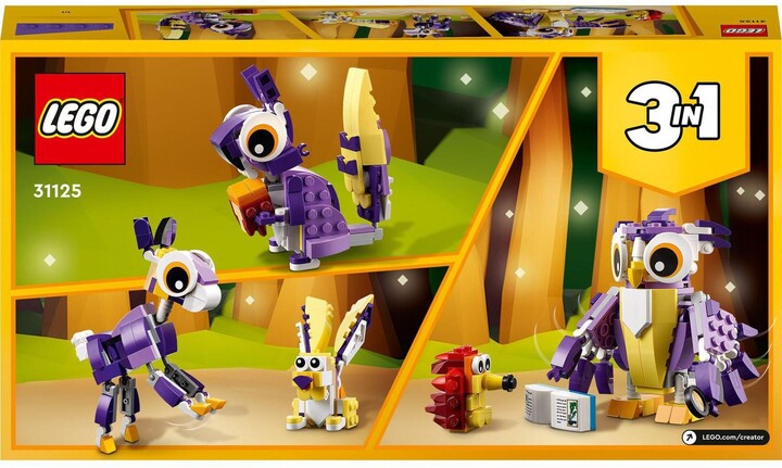 Set LEGO® Creator 3in1 31125 Magic Forest Animals, 175 pjesë