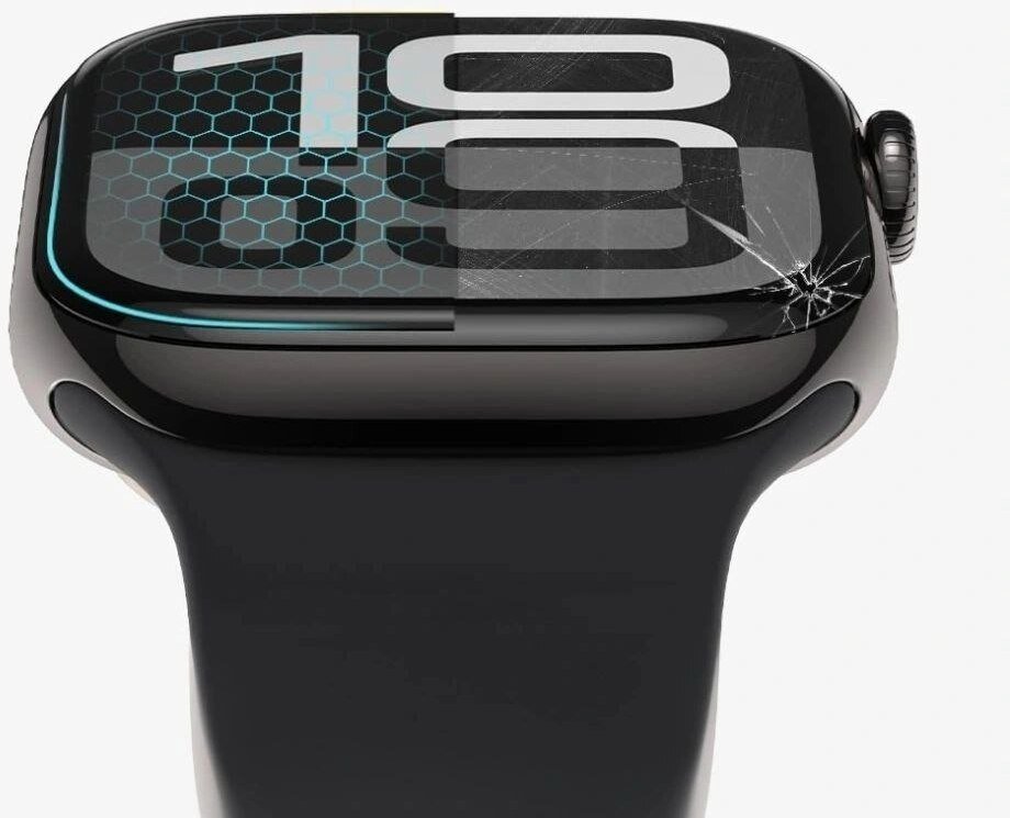 Xham hibrid për Apple Watch Tech-Protect Glass Flex+, 44mm, 2 copë, i zi