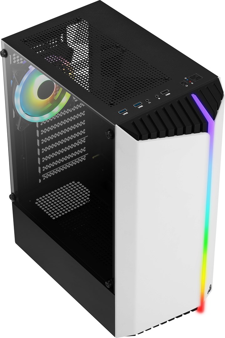 Kuti kompjuteri Aerocool Bionic RGB, ATX, xham i temperuar, e zezë