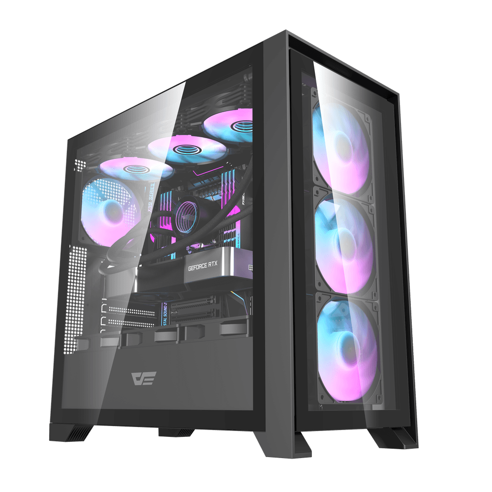 [OUTLET] Kasë Darkflash Case DRX90G, Mid-Tower, e zezë
