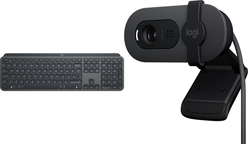 Set tastierë dhe kamera Logitech MX Keys for Business 920-010251 + Brio 100 960-001585, pa tela, Full HD 1080p, e zezë