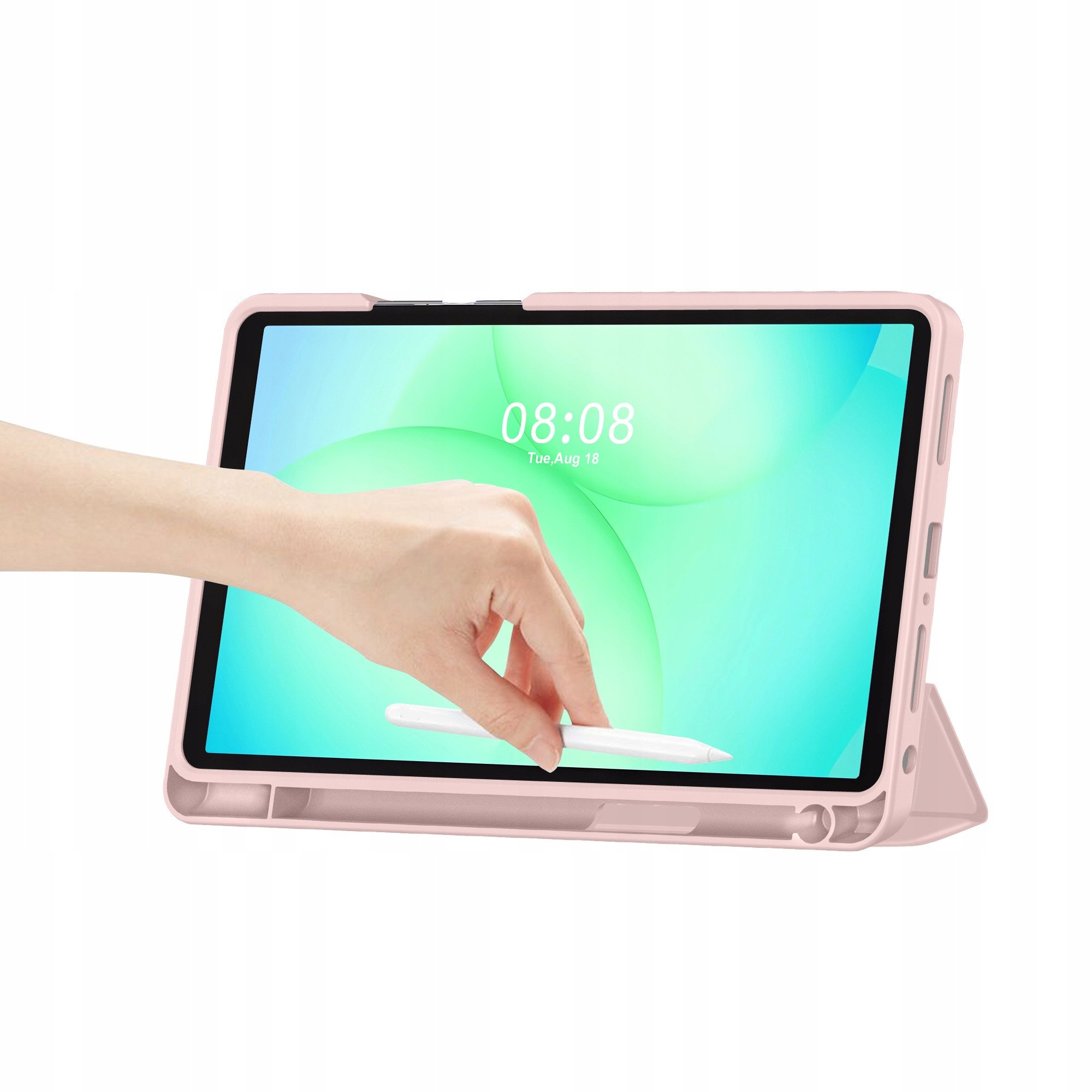 Mbulesë tablet Tech-Protect SmartCase Pen, Galaxy Tab A9 A11 8.7", me stylus, rozë