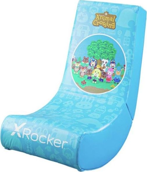 Karrige lojërash X Rocker Nintendo Video Armchair Animal Crossing, kompakte, e kaltër