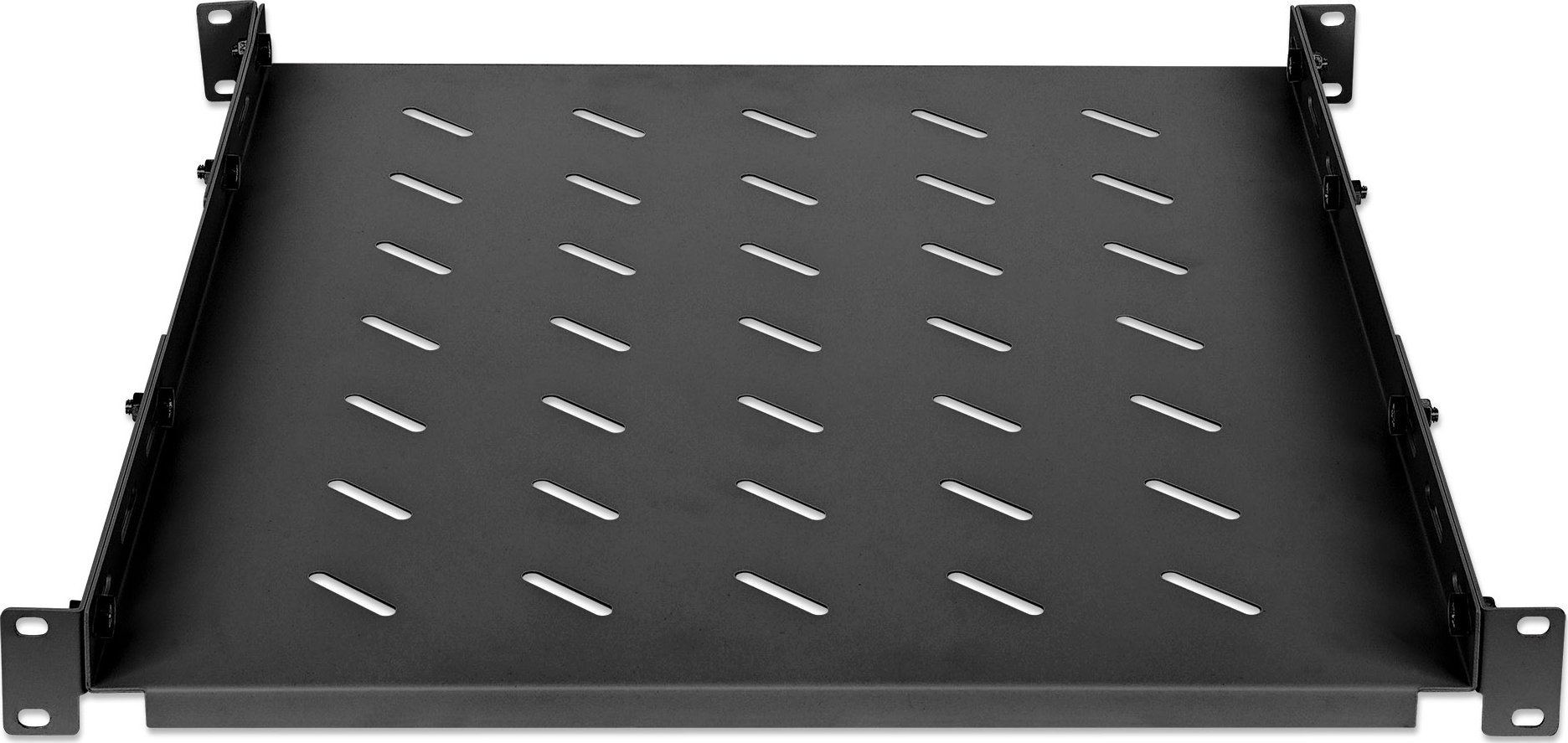 Rafte fikse për kabinet rrjeti Intellinet 19", 1U, thellësi 550 750mm, i zi