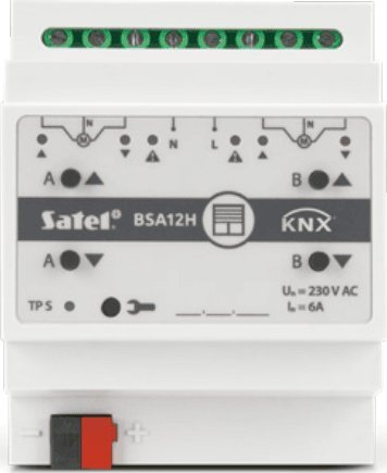 Aktuator për roleta Satel KNX-BSA12H, 2 kanale, 230V AC