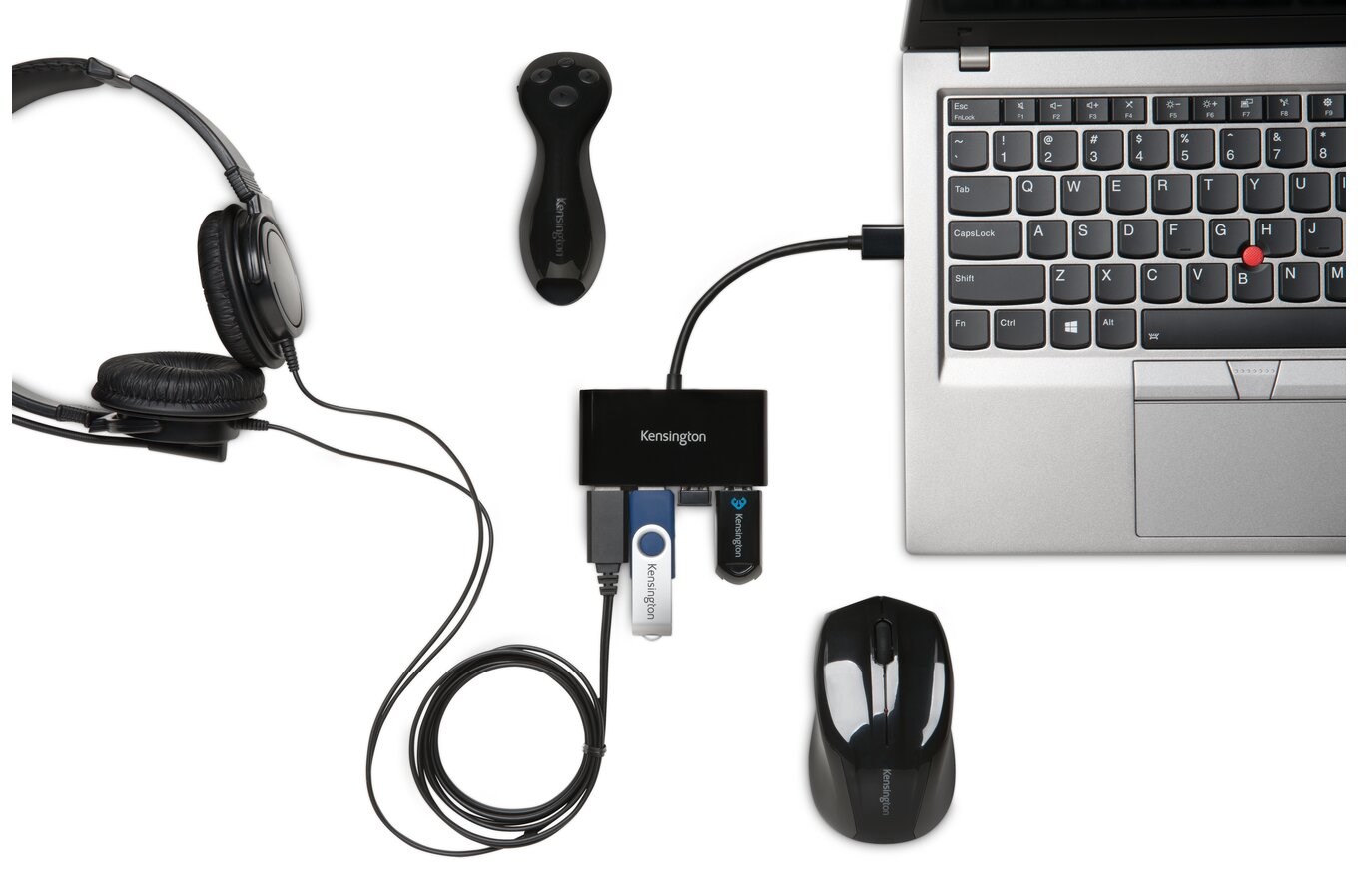 Qendër USB Kensington UH4000, 4 porte, USB 3.0, e zezë