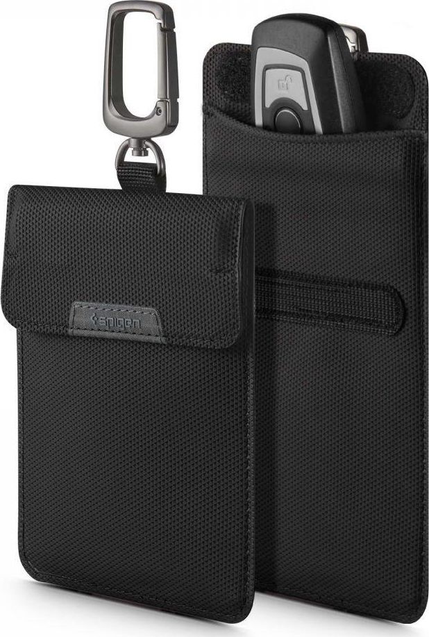 Çantë mbrojtëse Spigen Faraday Cage, RFID Keyless, bllokues sinjali, e zezë