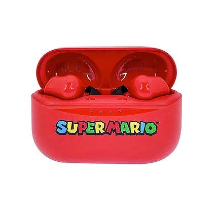 Kufje wireless OTL Technologies SM0894 Super Mario TWS, Bluetooth 5.0, me kuti karikimi, të kuqe