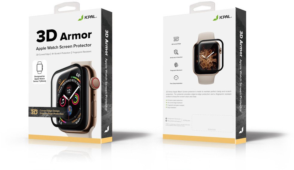 Mbrojtës ekrani JCPal 3D Armor për Apple Watch Series 4 5 6 SE 40mm, transparencë e lartë, rezistent ndaj gërvishtjeve