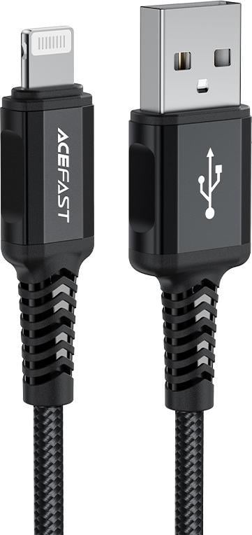 Kabllo USB Acefast USB A në Lightning, 1.8 m, 2.4A, e zezë