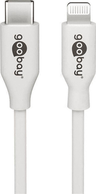 Kabllo karikimi Goobay USB C në Lightning, 0.5m, Apple MFi, e bardhë