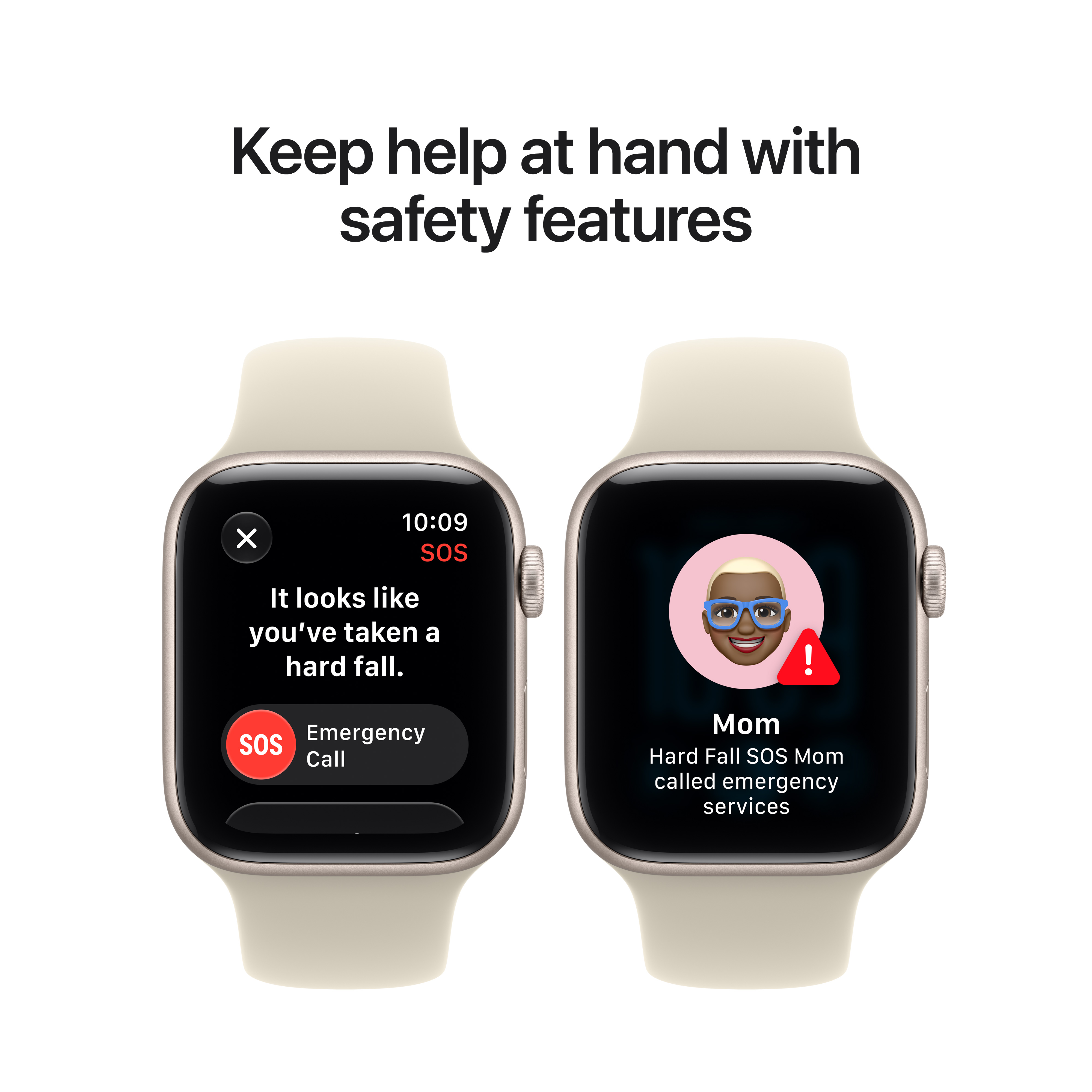 Apple Watch SE3 v2 GPS 44mm Starlight Aluminum Case with Sand Sport Band, S/M