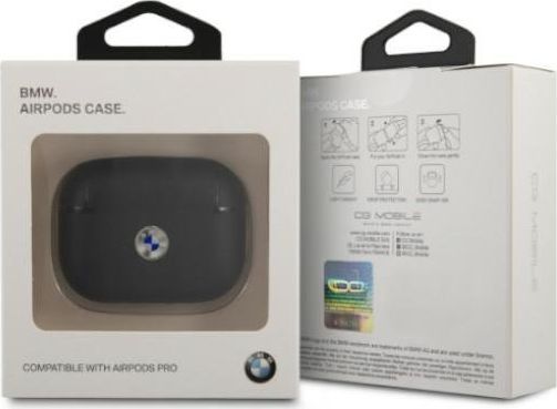 Këllëf mbrojtës BMW Genuine Leather për AirPods Pro, lëkurë natyrale, i zi
