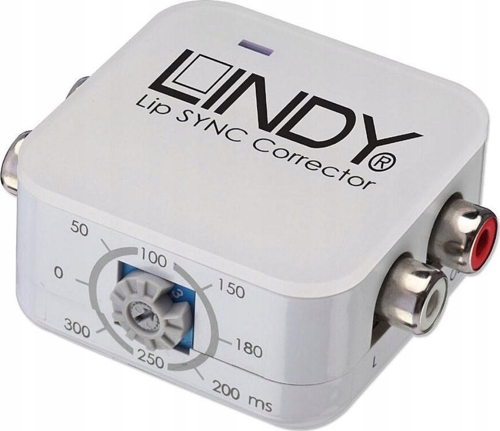 Korrektor audio Lindy Phono Lip Sync Corrector, rregullim vonese deri 300ms, hyrje dalje phono, i zi