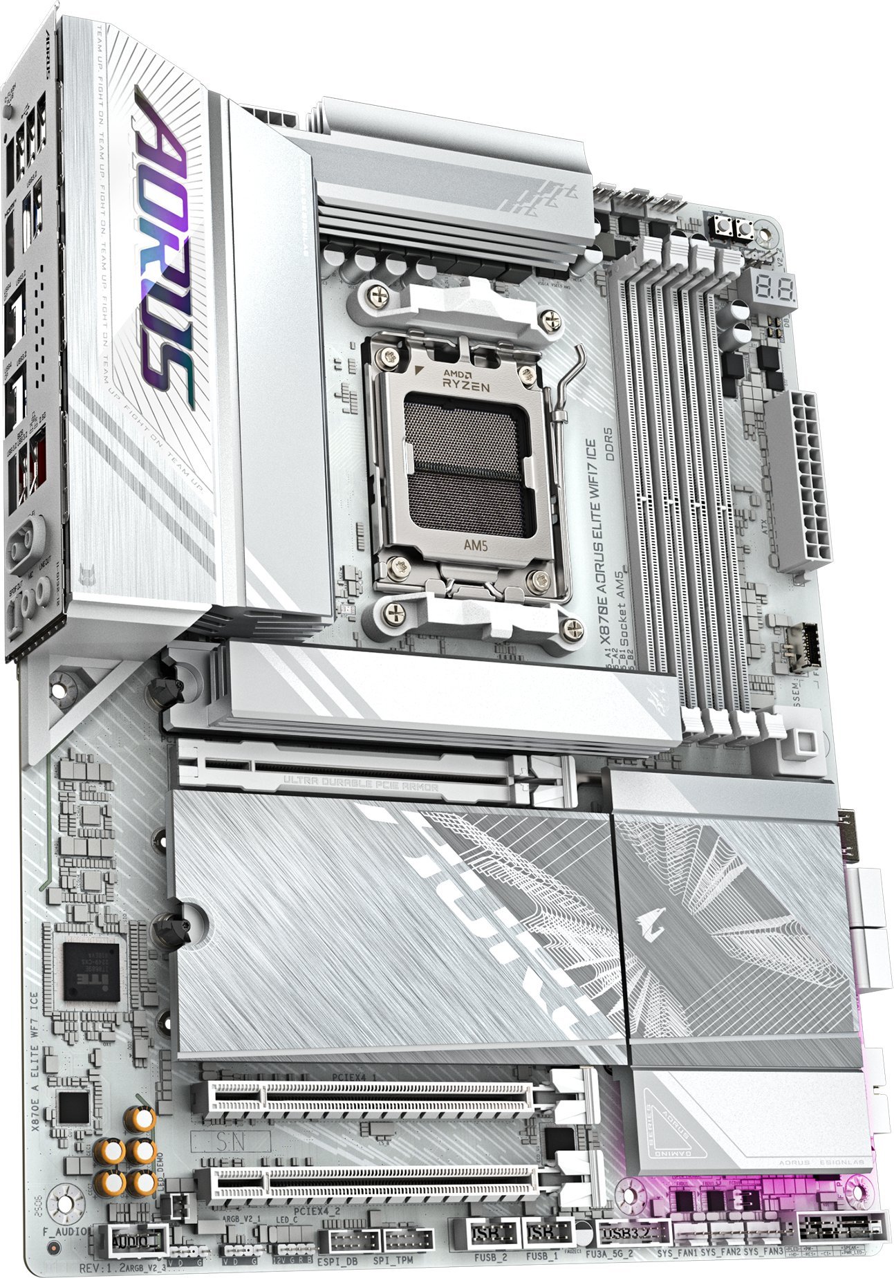 Матична плоча GIGABYTE X870E AORUS ELITE WIFI7 ICE, DDR5, PCIe 5.0, ATX