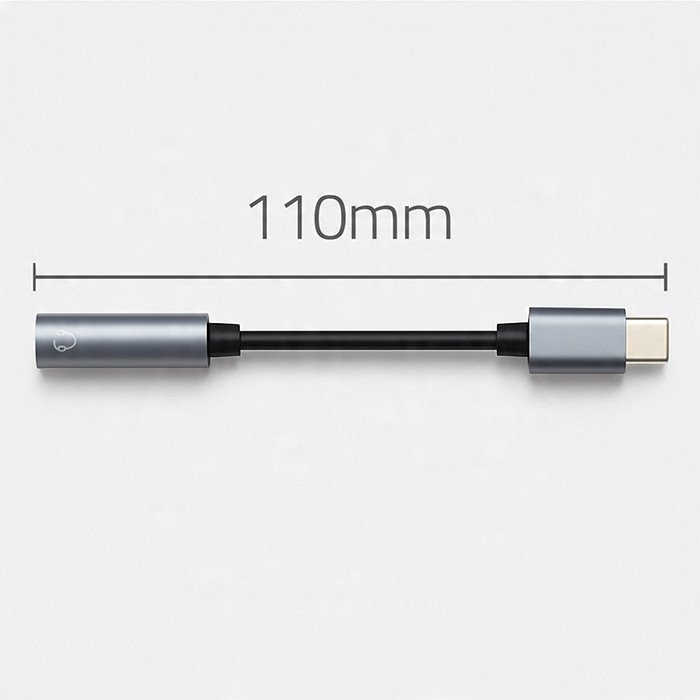 Adapter audio Qoltec 51786, USB C në 3.5mm, 10cm, i zi