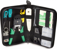 Set veglash elektrike për RJ45 Geko G30840, testues kabllosh, presë krimpimi, i gjelbër