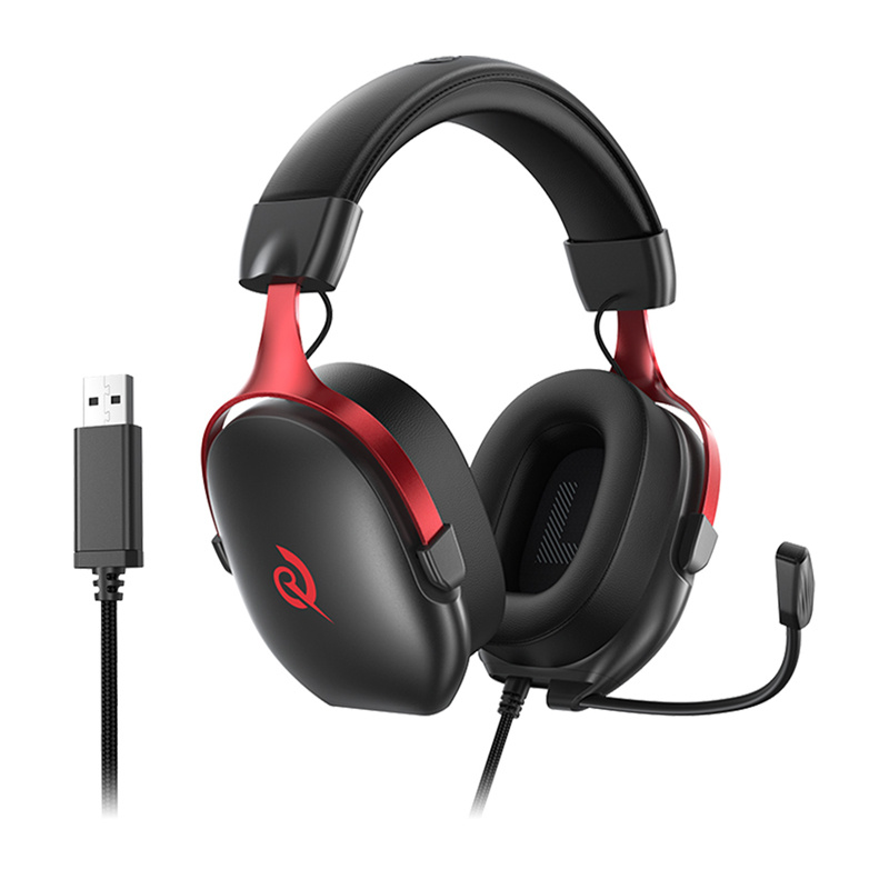 Kufje gaming me kabllo QCY VN200 Pro, 7.1 surround, driver 40mm, të zeza me të kuqe 4