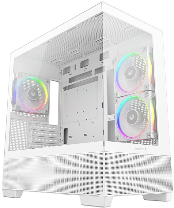 Kuti PC DEEPCOOL CG380 3F, Mid Tower M ATX, xham i temperuar, e bardhë