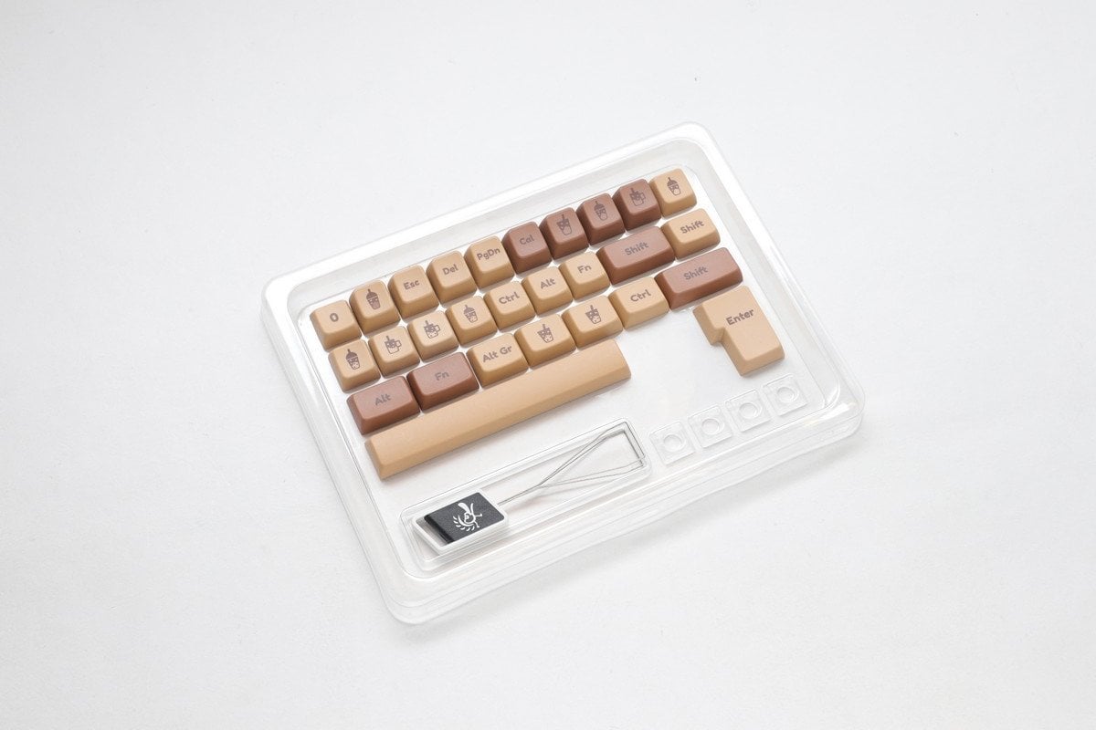 Kape tastiere Ducky DCA132, set PBT, dizajn Boba, shumëngjyrëshe