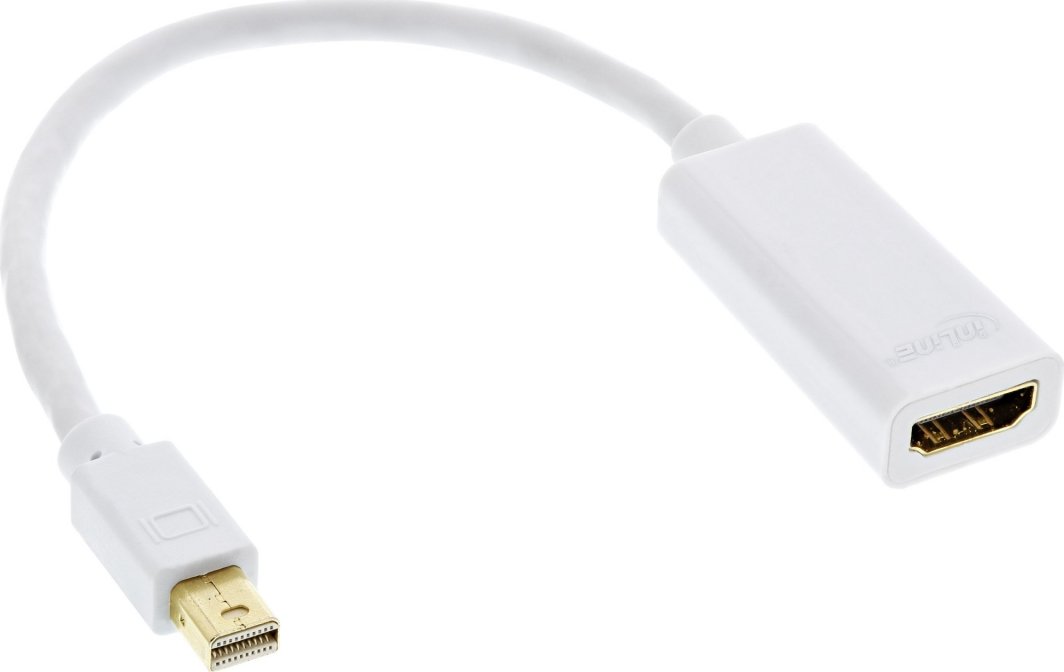 Kabllo Mini DisplayPort në HDMI InLine 17193E, 0.15m, e bardhë