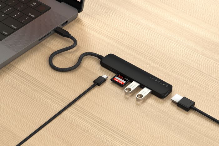 Përshtatës Satechi 6-in-1 USB-C Slim Multiport, i zi