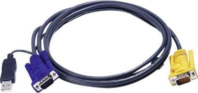 Kabllo KVM Aten 2L-5206UP, 6m, USB VGA, e zezë