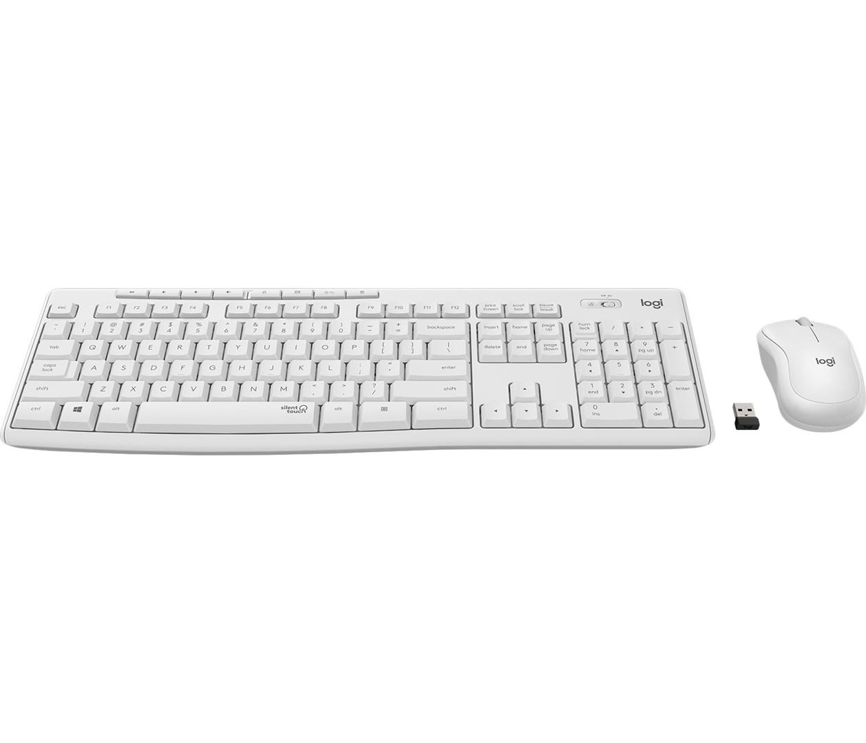 Сет тастатура и глушец Logitech MK295, безжичен, бел