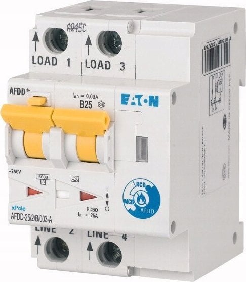 Detektor harku elektrik Eaton AFDD-25/2/B/003-A, 2P, 25A, 30mA, tip A