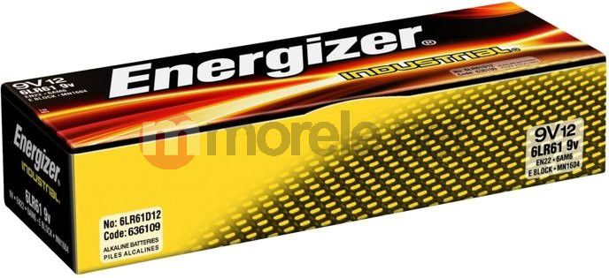 Bateri Energizer Industrial, 9V, 12 copë