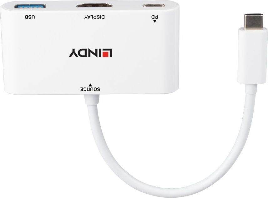 Stacion dokimi Lindy USB C 43340, HDMI, USB 3.0, gri