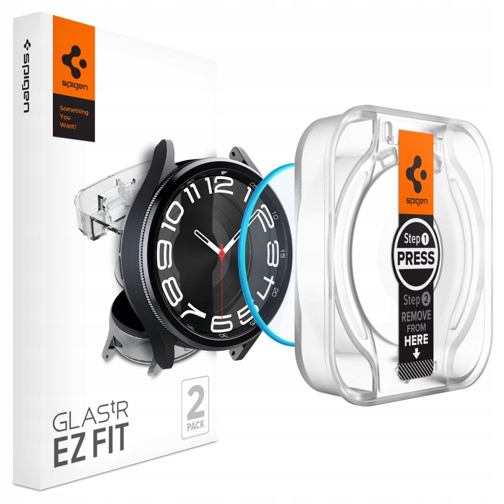 Mbrojtës ekrani Spigen Glass për Samsung Galaxy Watch 6 Classic 43mm, set 2 copë, transparent