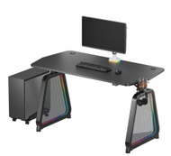 Tavolinë gaming ULTRADESK QUEST, 140x70cm, lartësi e rregullueshme 72-120cm, e zezë