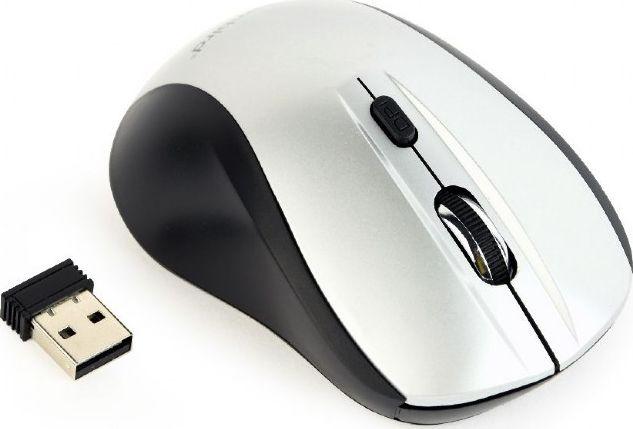Maus Gembird MUSW-4B-02-BS, wireless, USB, i bardhë dhe i zi