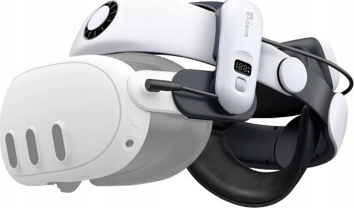 Rrip kundërpeshues VR BoboVR S3 Pro për Meta Quest 3, bateri e jashtme 10000mAh, sistem ftohjeje, i bardhë