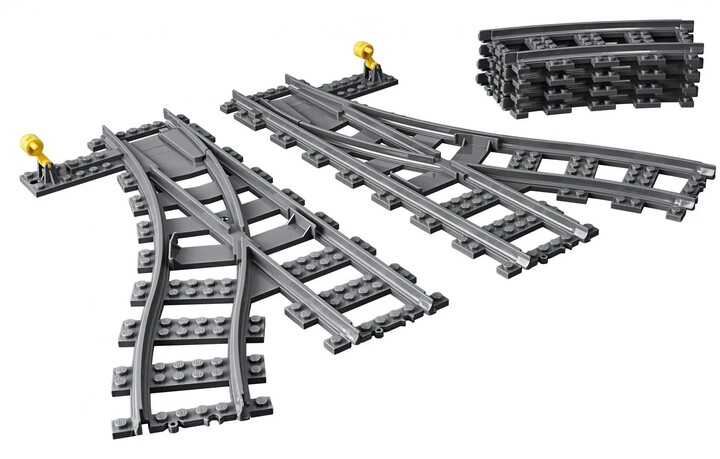 Set LEGO City 60238 Výhybky, shina për tren, 8 copa