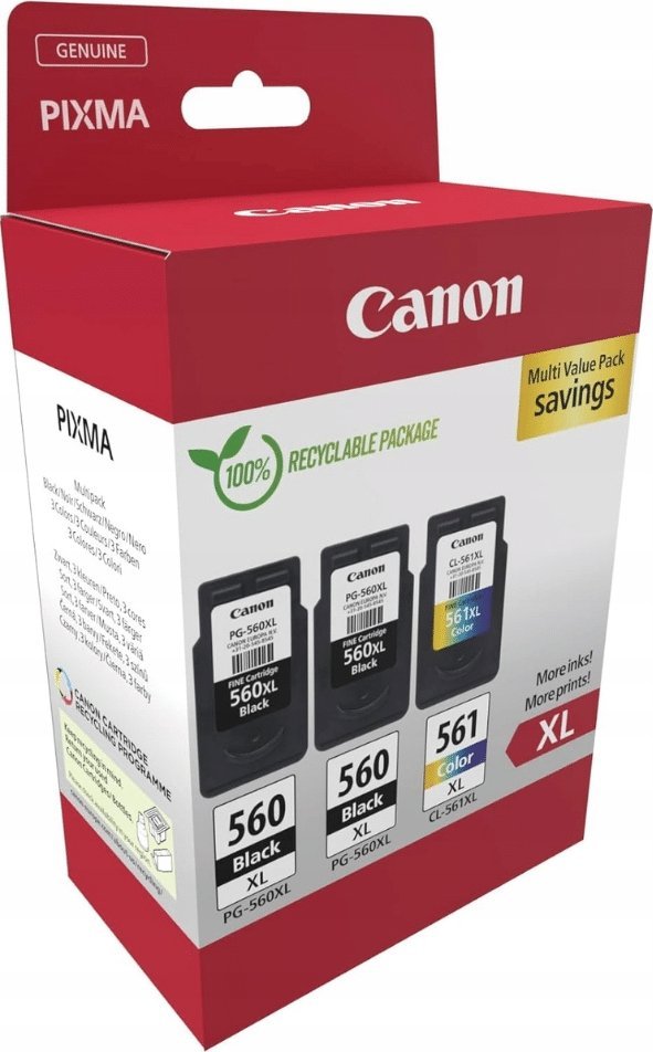 Сет кертриџи со боја Canon PG-560XLx2 CL-561XL, повеќебоен, за PIXMA TS535 TS745