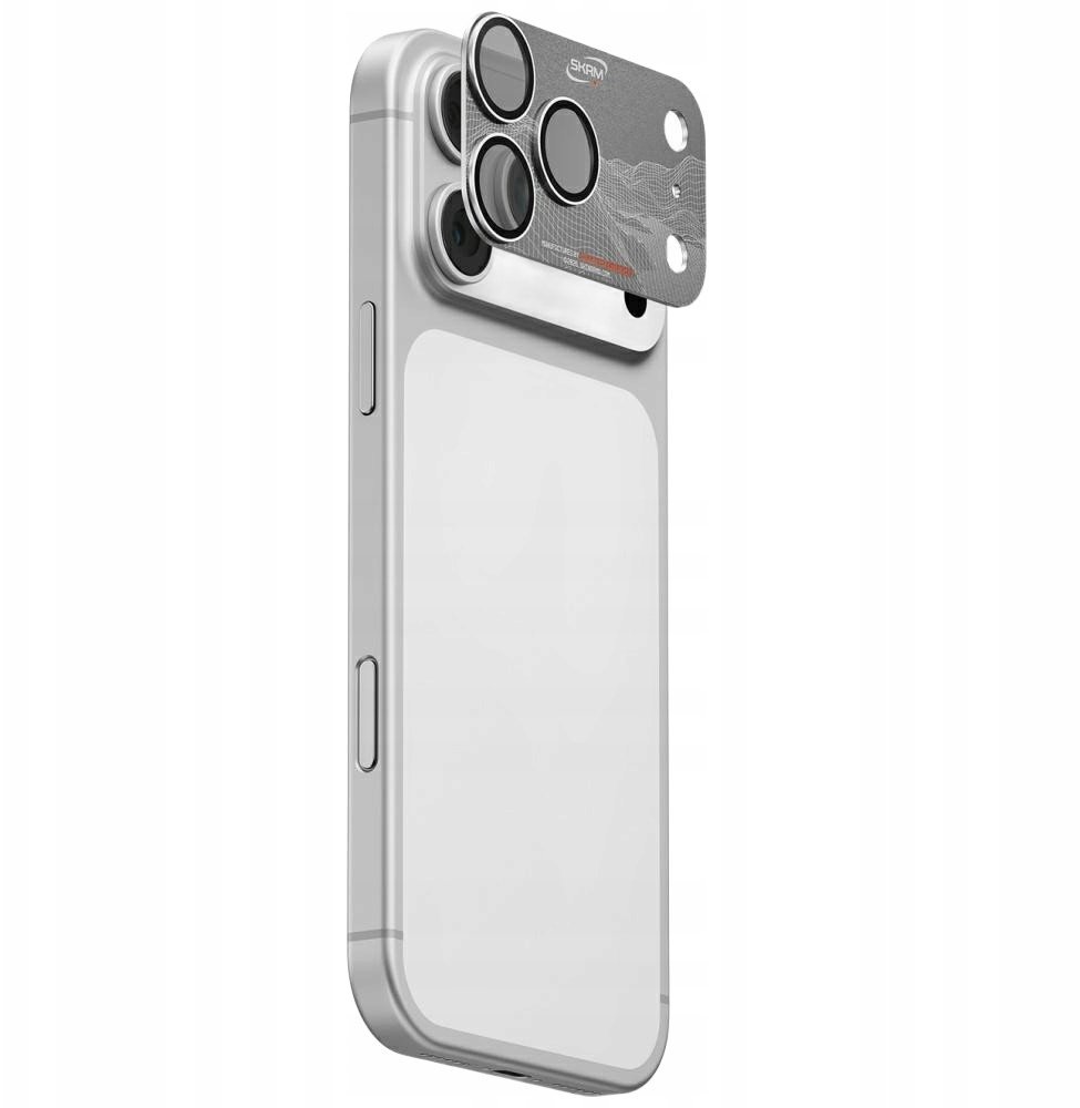 Mbrojtës kamere Skinarma për iPhone 17 Pro, alumin i plotë, rezistent ndaj gërvishtjeve, gri