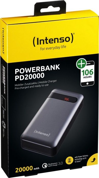 Powerbank Intenso PD20000, 20000mAh, karikim i shpejtë, grafit