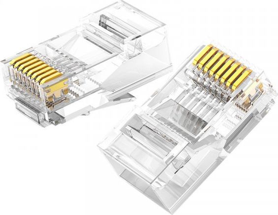 Set konektorë RJ45 Ugreen 50961, 10 copë, Cat 6, transparent