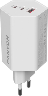 Karikues muri CANYON HEXAGON 65 GaN, 65W, 2x USB C PD 1x USB A QC, i bardhë