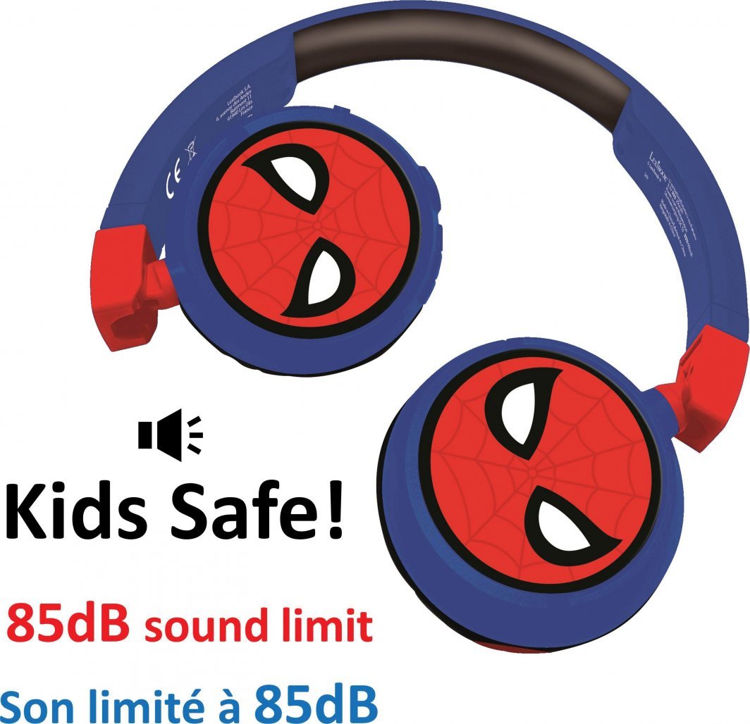 Kufje wireless për fëmijë Lexibook Spider-Man, Bluetooth, të palosshme, blu kuqe 3
