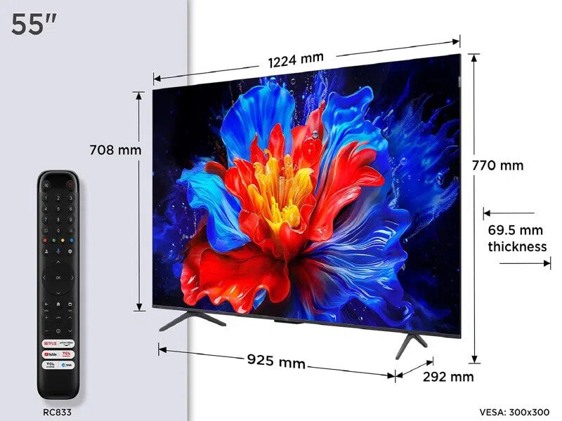 Televizor TCL 55P8K, 55", QLED 4K Ultra HD, Smart, i zi