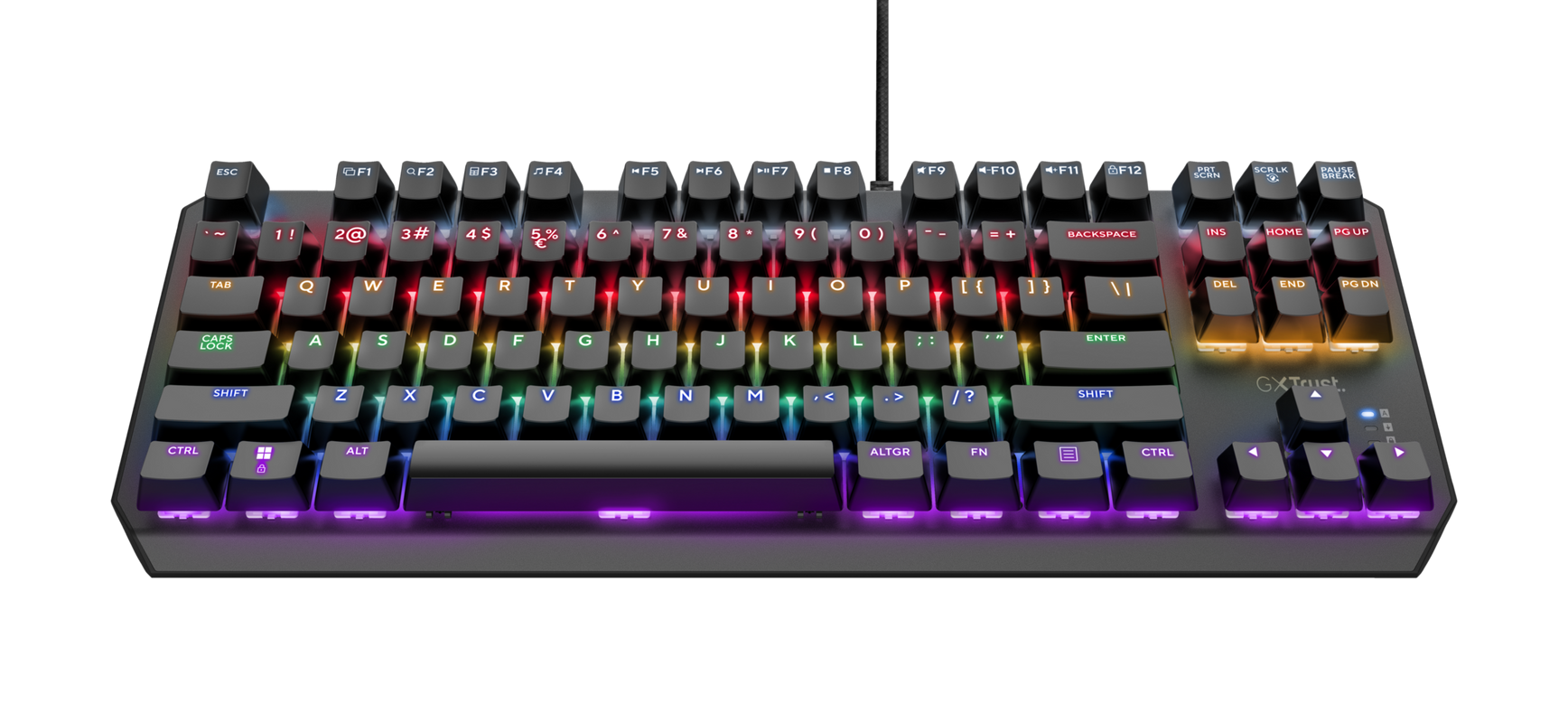 Tastierë mekanike Trust GXT 834 Callaz TKL, USB, RGB, e zezë 8