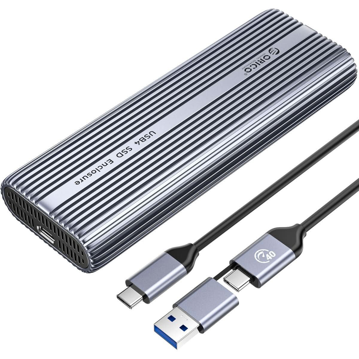 Kuti eksterne SSD ORICO 40Gbps M.2 NVMe, deri 8TB, USB C, gri