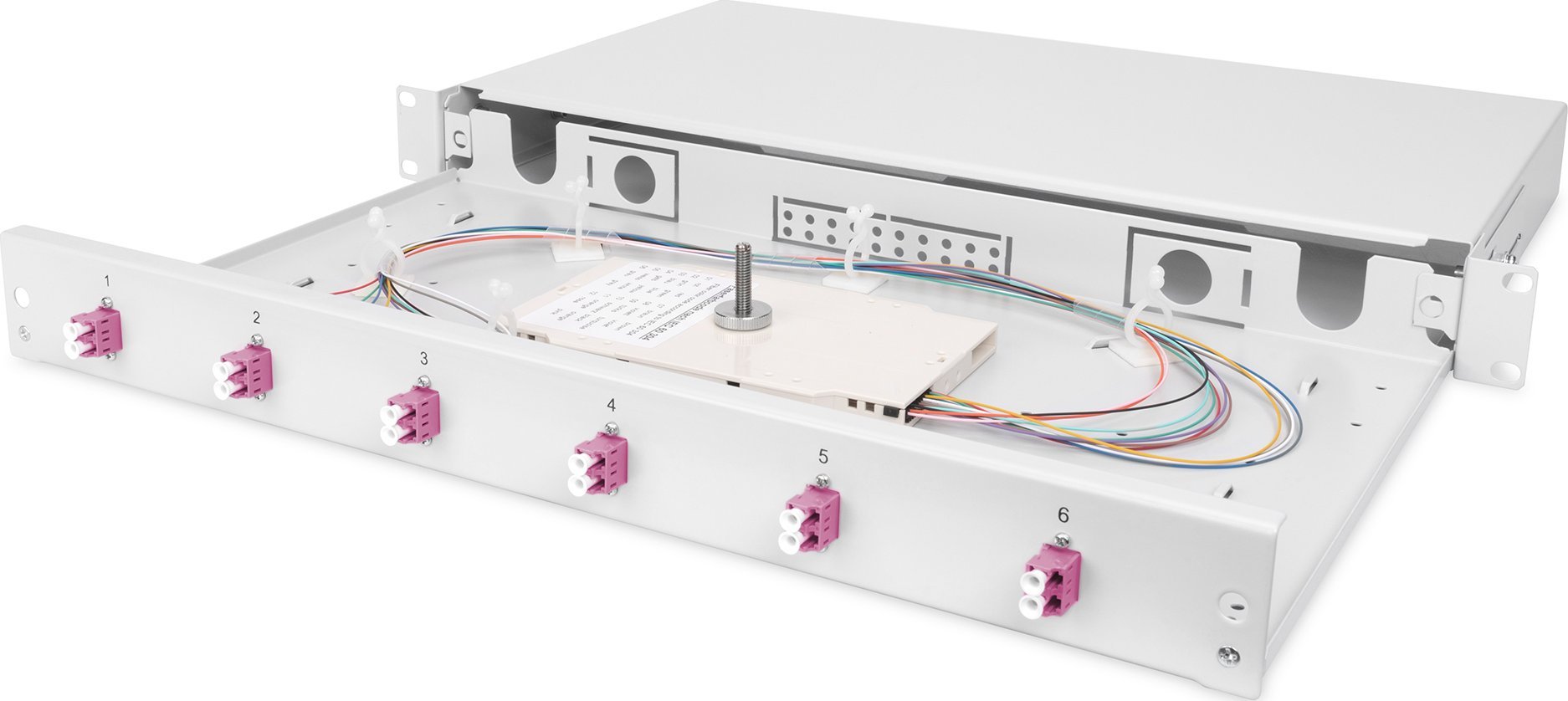 Kuti shpërndarëse optike Digitus DN-96330-4, 1U, 6 porta LC OM4, gri
