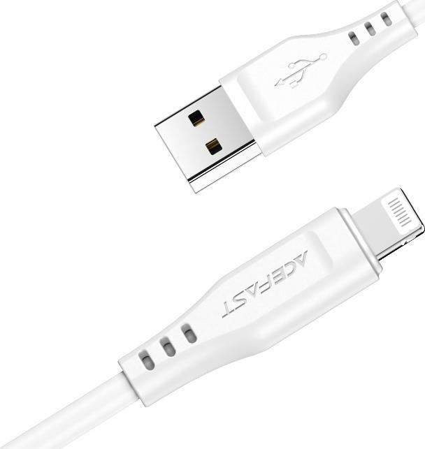 Kabllo karikimi Acefast USB A në Lightning, 1.2 m, 2.4 A, e zezë