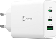 Karikues USB J5create JUP3365E EN, 65W GaN, 3 porta USB C dhe USB A, i bardhë
