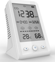 Monitor cilësie ajri Levenhuk Wezzer Air MC10, CO₂, temperaturë dhe lagështi, i bardhë