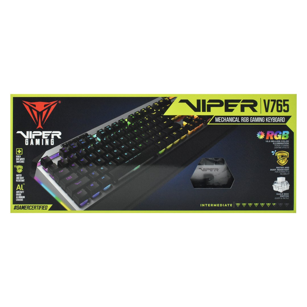 Tastierë mekanike Gaming Patriot Memory V765, USB, RGB, e zezë / e hirtë